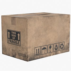 Cardboard Box 3 Worn Closed