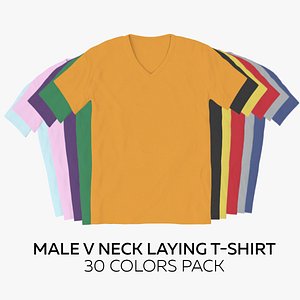 Male V Neck Laying 30 Colors Pack 3D model