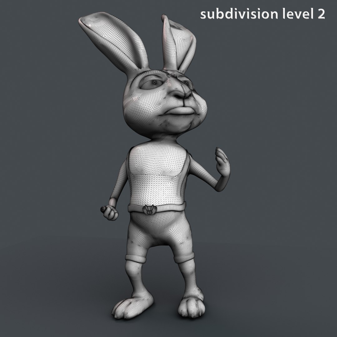 Cartoon Rabbit 3D Model - TurboSquid 1406597