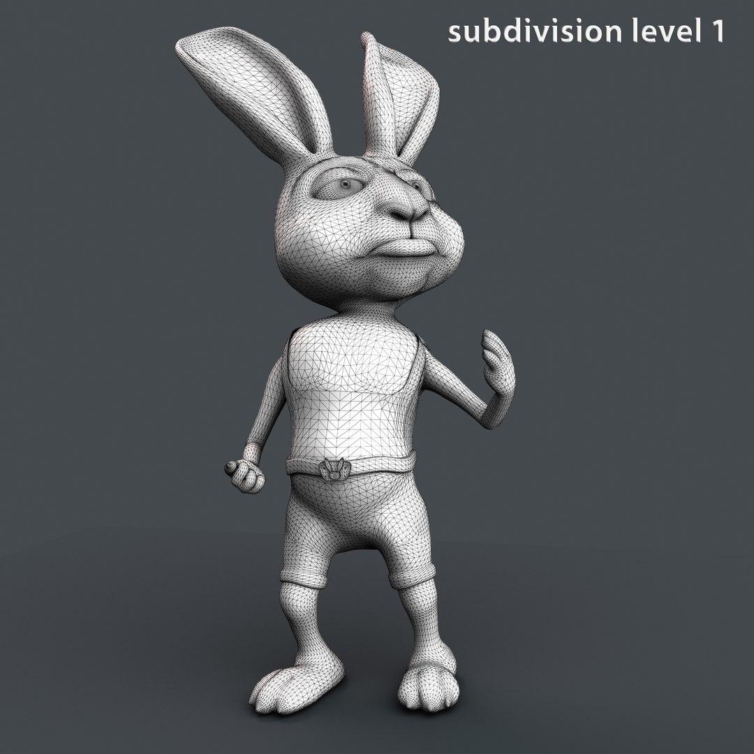 Cartoon Rabbit 3D Model - TurboSquid 1406597