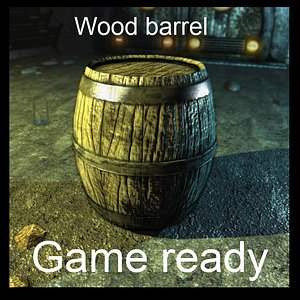 wooden barrel 3d max