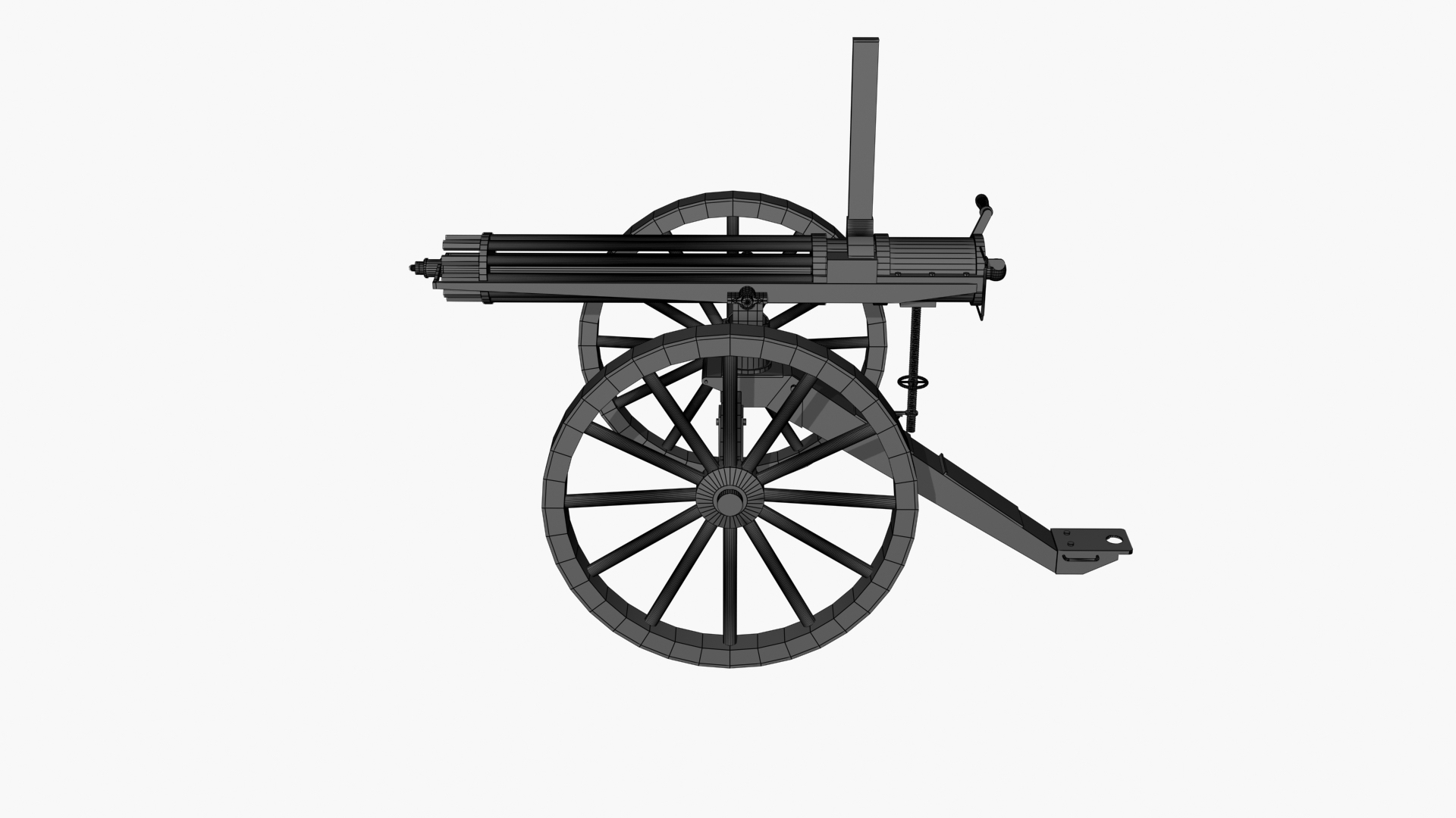 1800s Gatling Gun 3D - TurboSquid 2202422