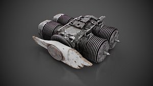 Shahed-136 broken engine Low-poly 3D model