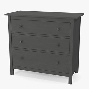 Ikea Hemnes 3 Drawer Chest Dark Gray