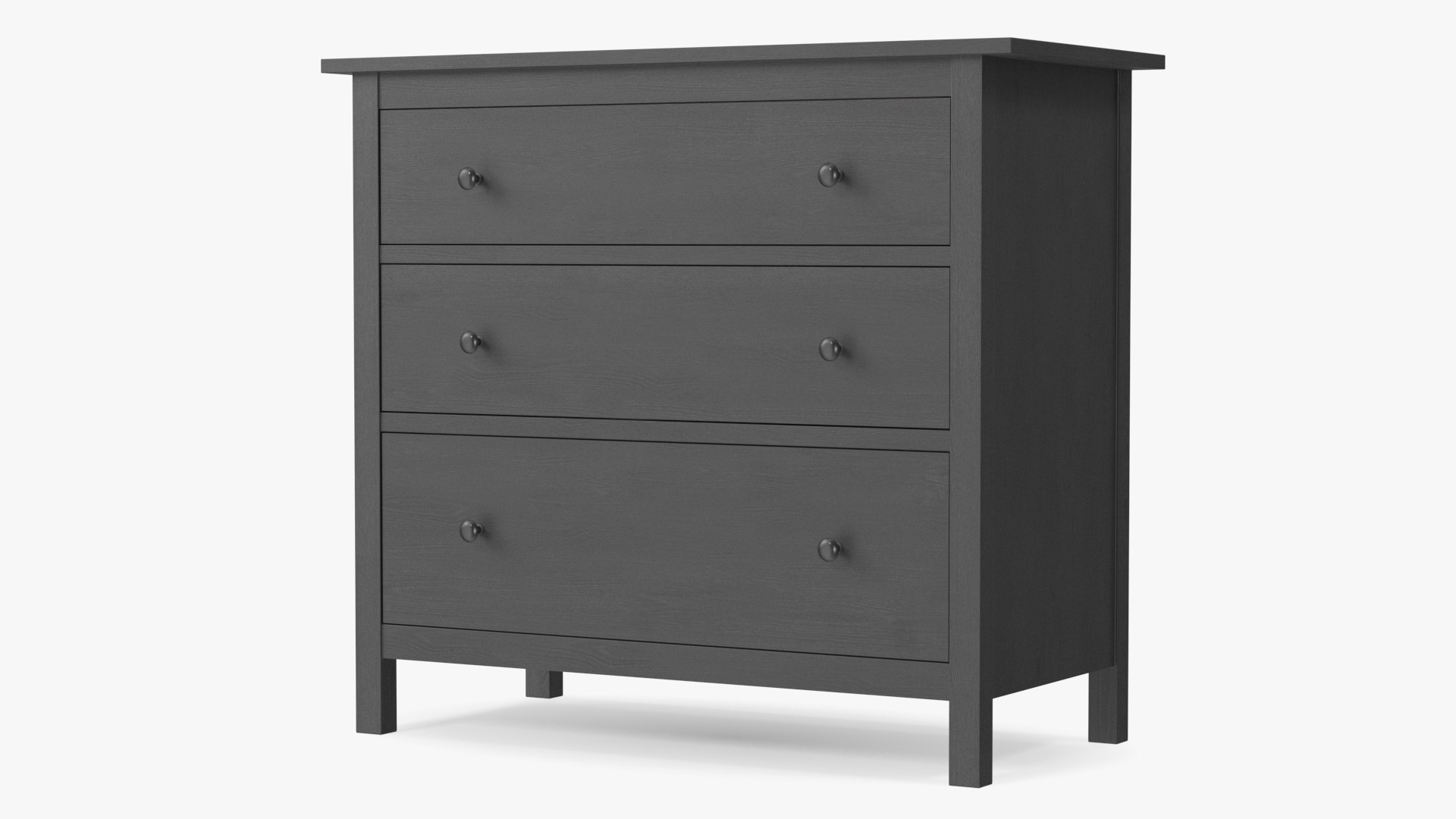 Ikea Hemnes 3 Drawer Chest Dark Gray 3D Model TurboSquid 1960962