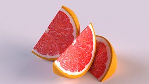 citrus grapefruit fruit slices 3D model