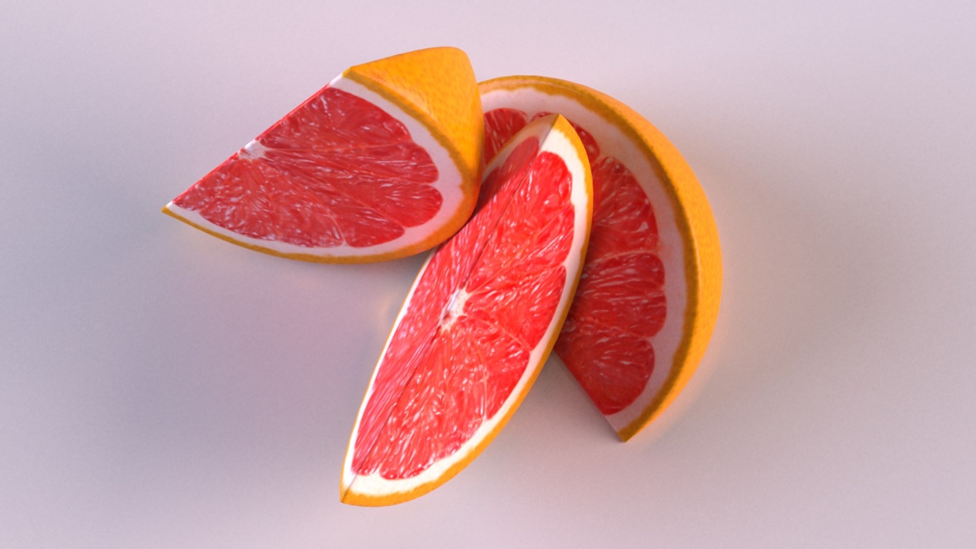 Citrus Grapefruit Fruit Slices 3D Model - TurboSquid 1674388