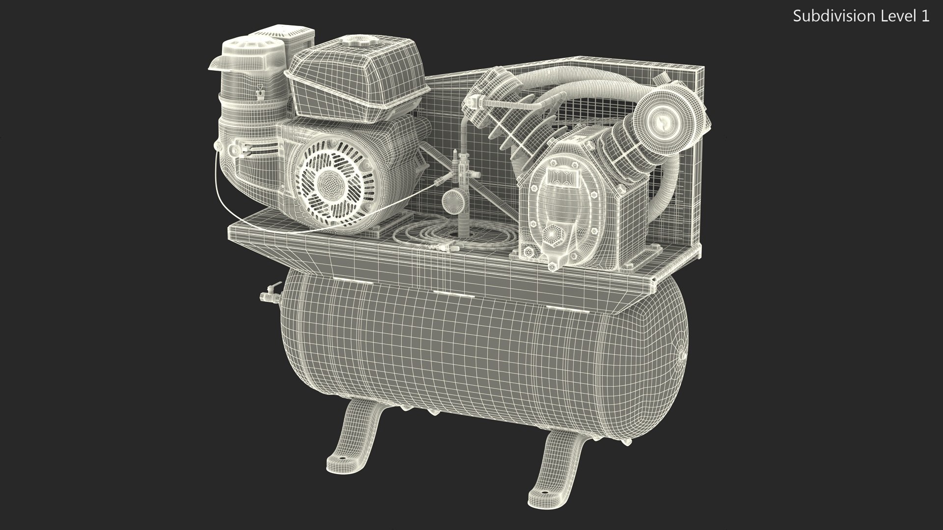 Industrial Yellow Piston Compressor 3D Model - TurboSquid 2143078