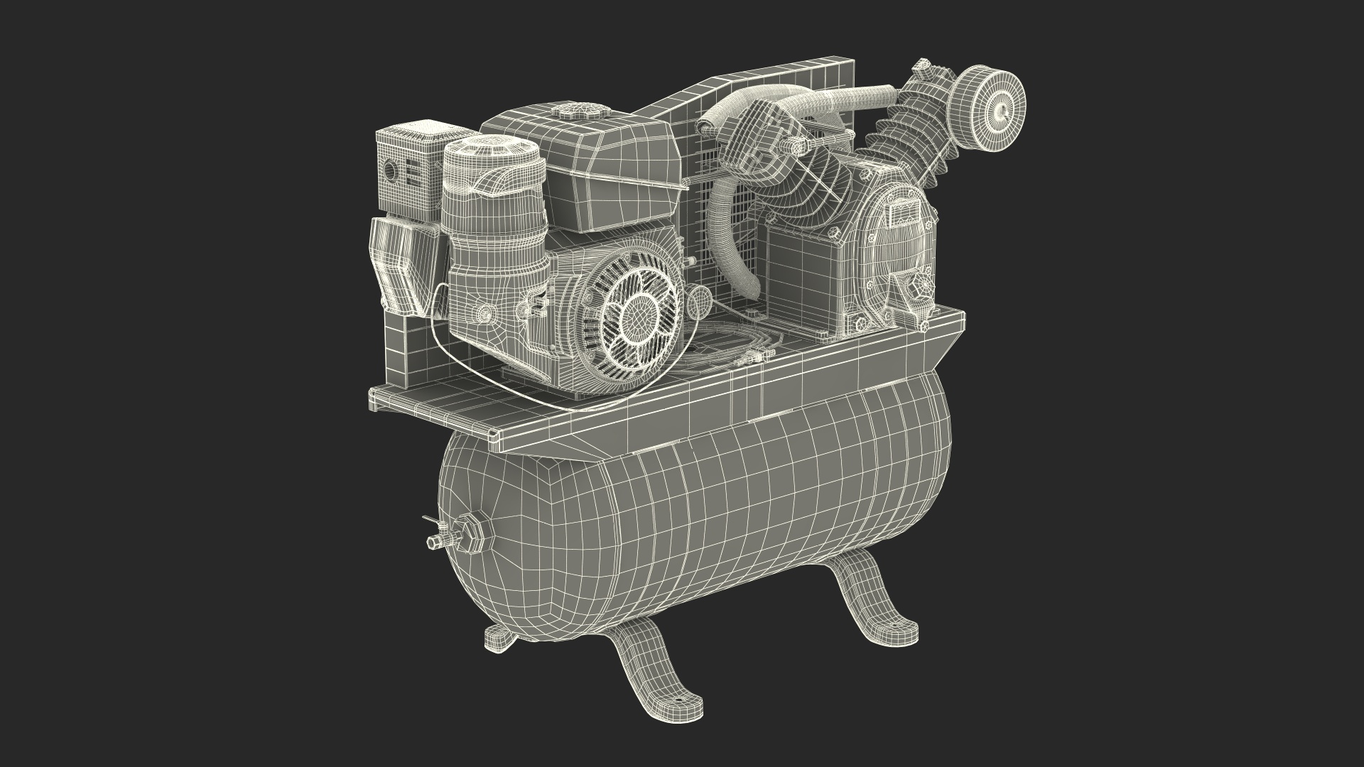 Industrial Yellow Piston Compressor 3D Model - TurboSquid 2143078
