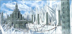 castle fantasy snow 3D model