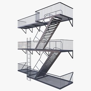 escape ladder buildings 3d model