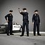 policeman set figures 3D