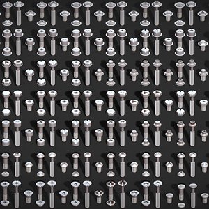 308 Bolt Screw Head Pack - Low Poly Realistic Kitbash - Industrial Props Set