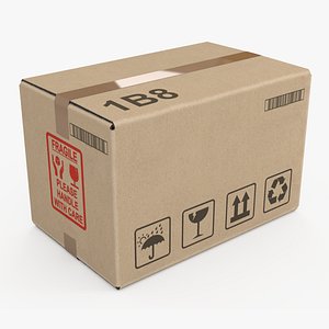 cardboard box small 3d max