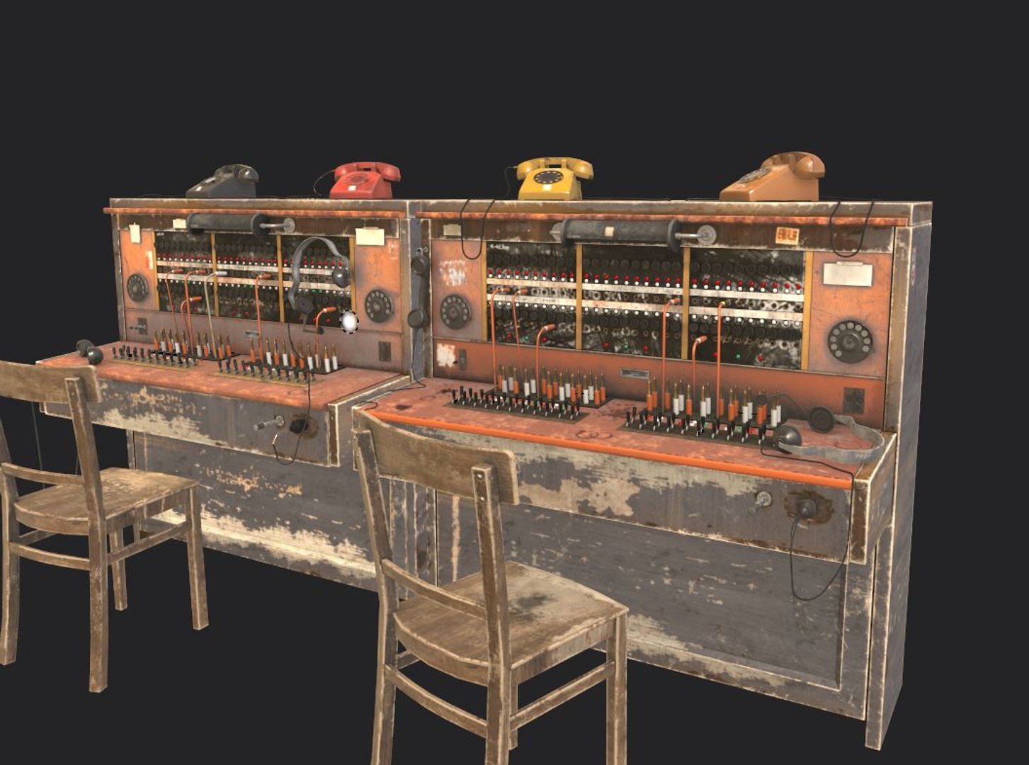 Old Double Phone Switch Model - TurboSquid 1943235