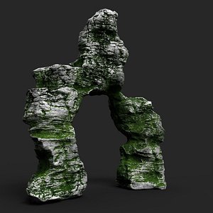 3D Mossy Cliff Rock 23-4