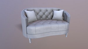 Modern Chesterfield Sofa Grey Fabric 2 Seater