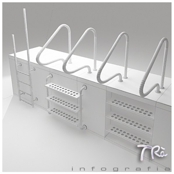 3d swimming pool ladders