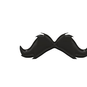 cartoon mustache 07 3D model