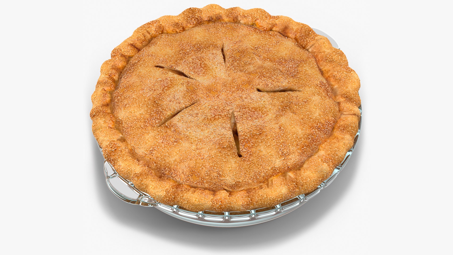 Apple Pie with Glass Plate 3D model preview