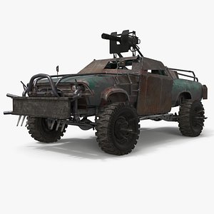 3D model Post-apocalyptic Assault Vehicle Green
