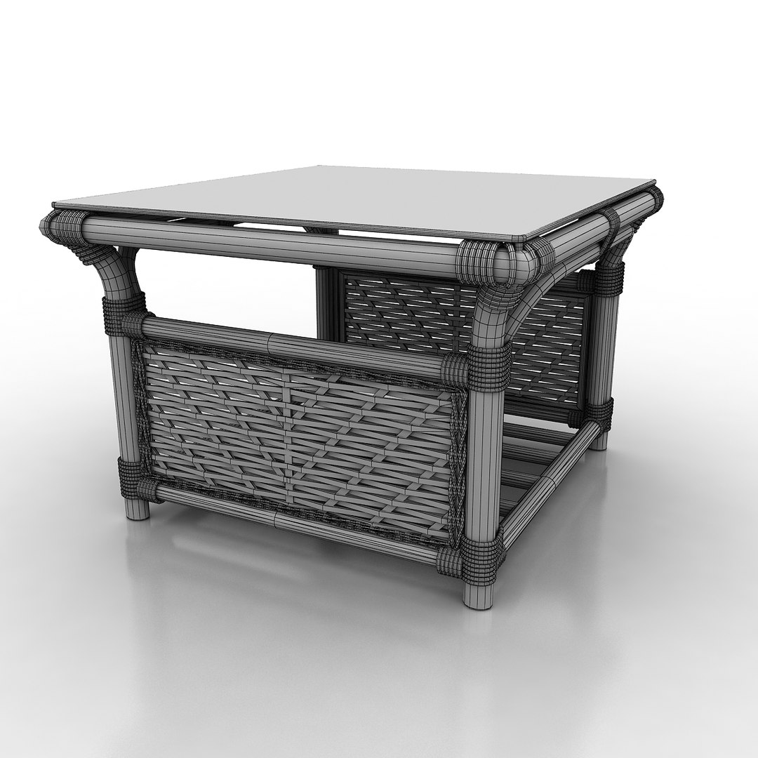 Albany Rattan Coffee Table 3d Max