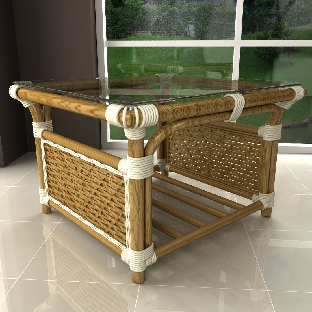 Albany Rattan Coffee Table 3d Max