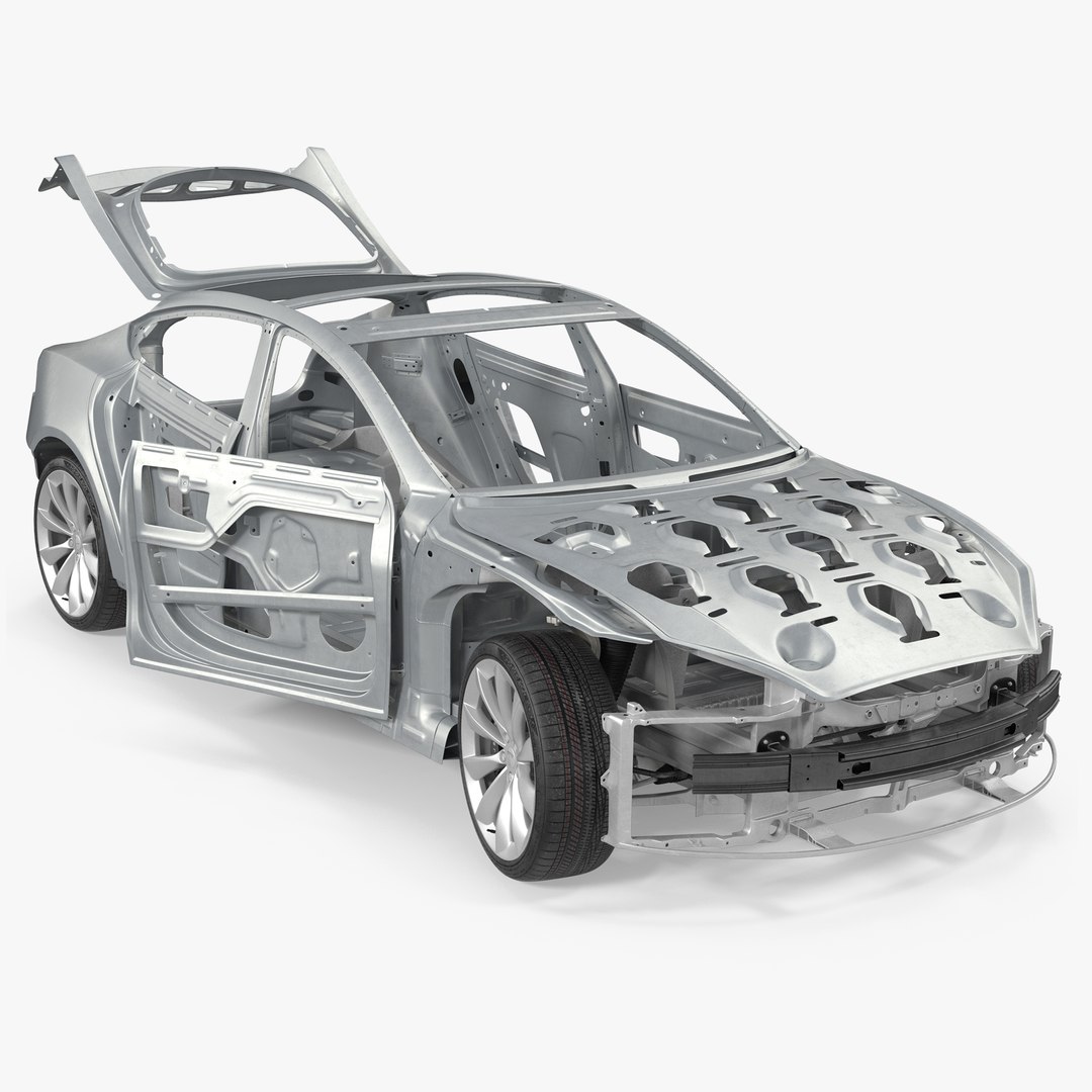 Tesla Model S Frame and Chassis Rigged 3D model preview