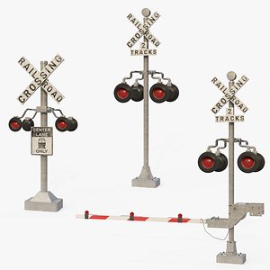 Railroad Crossing Collection 3D model