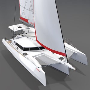 Trimaran Neel 43 Sailboat 3D model