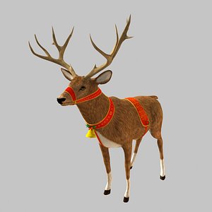 Santa Reindeer Rigged 3D