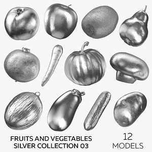 Fruits and Vegetables Silver Collection 03 - 12 models 3D model