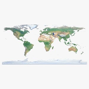 世界の地形図3Dモデル - TurboSquid 1531638