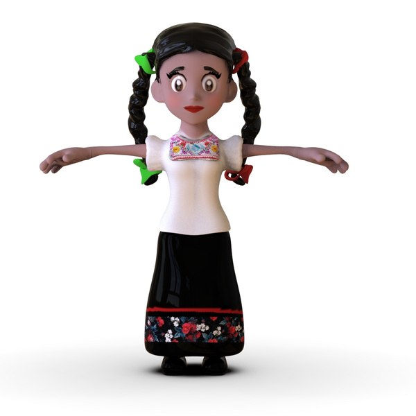 Mexican Girl Toon 3D model