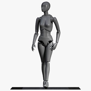 Rigged Female Articulated Action Figure with stand