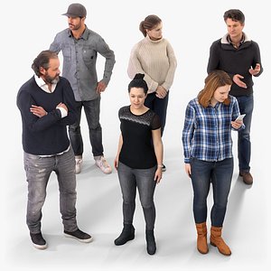 Rigged People - SixPack 01 - Realistic Lowpoly Human Characters