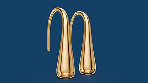 3D Pear Water Drop Earrings model