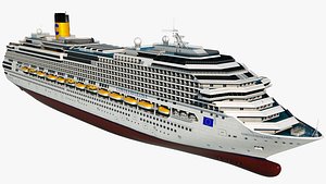 3d cruise vessel costa favolosa model