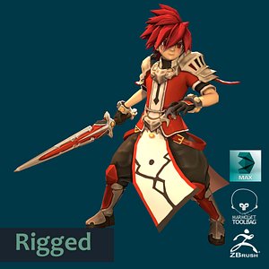 3D male anime character project model