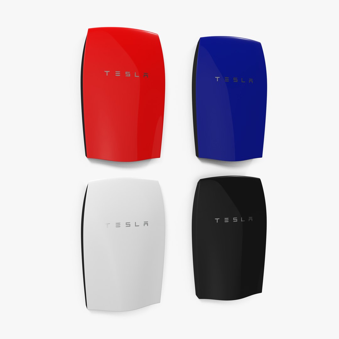 Tesla Powerwall Set 3D model preview