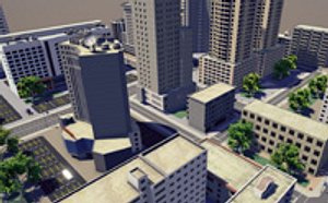3D buildings street city blocks
