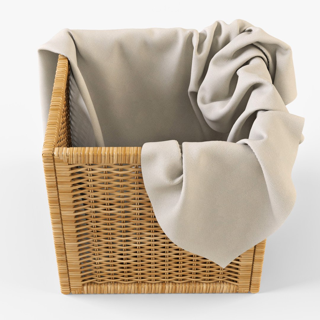 3d Model Rattan Basket Ikea Branas