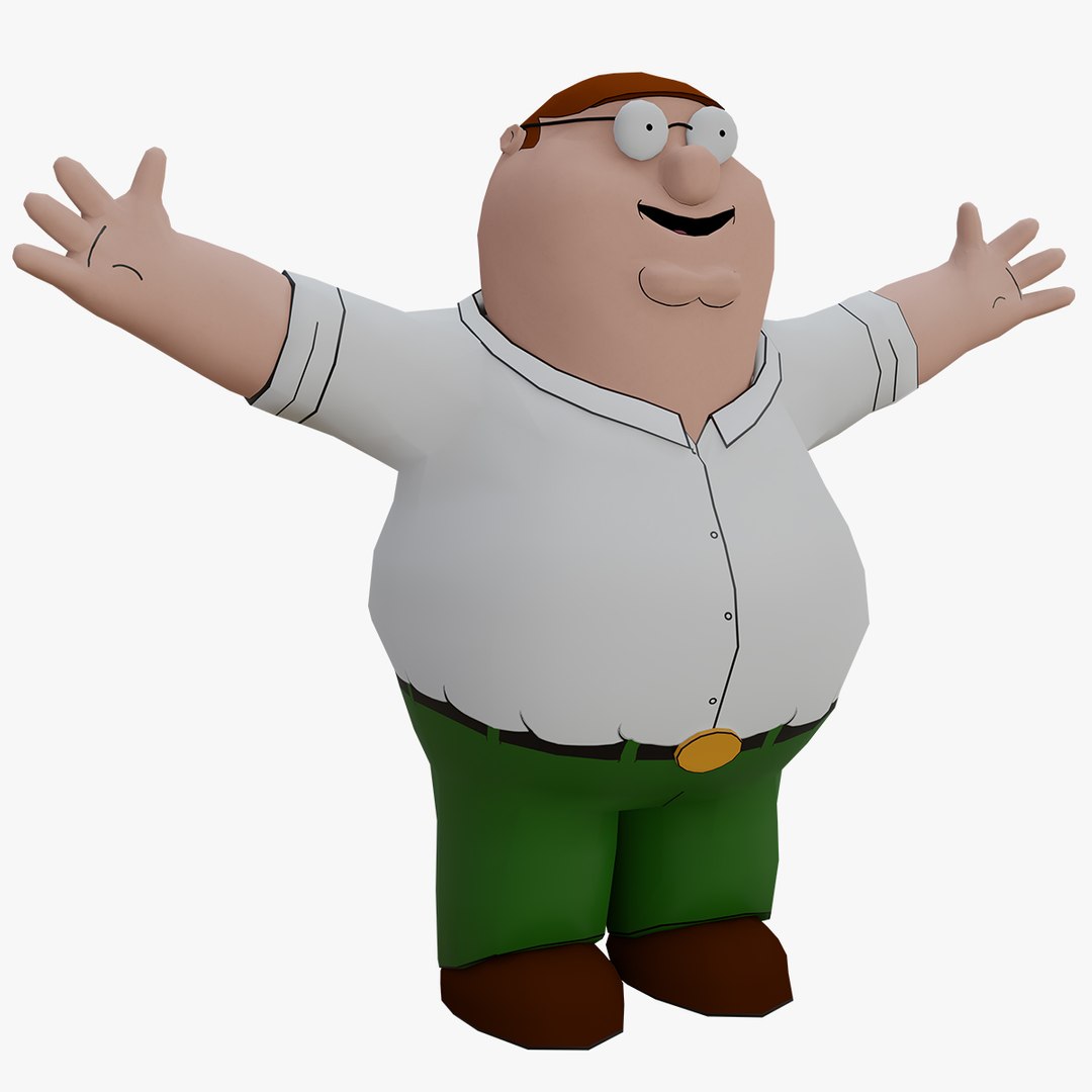 3D Peter Griffin From Family Guy Rigged Low poly 3D Model 
