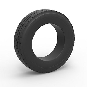 Semi truck tire 10 Scale 1 to 25