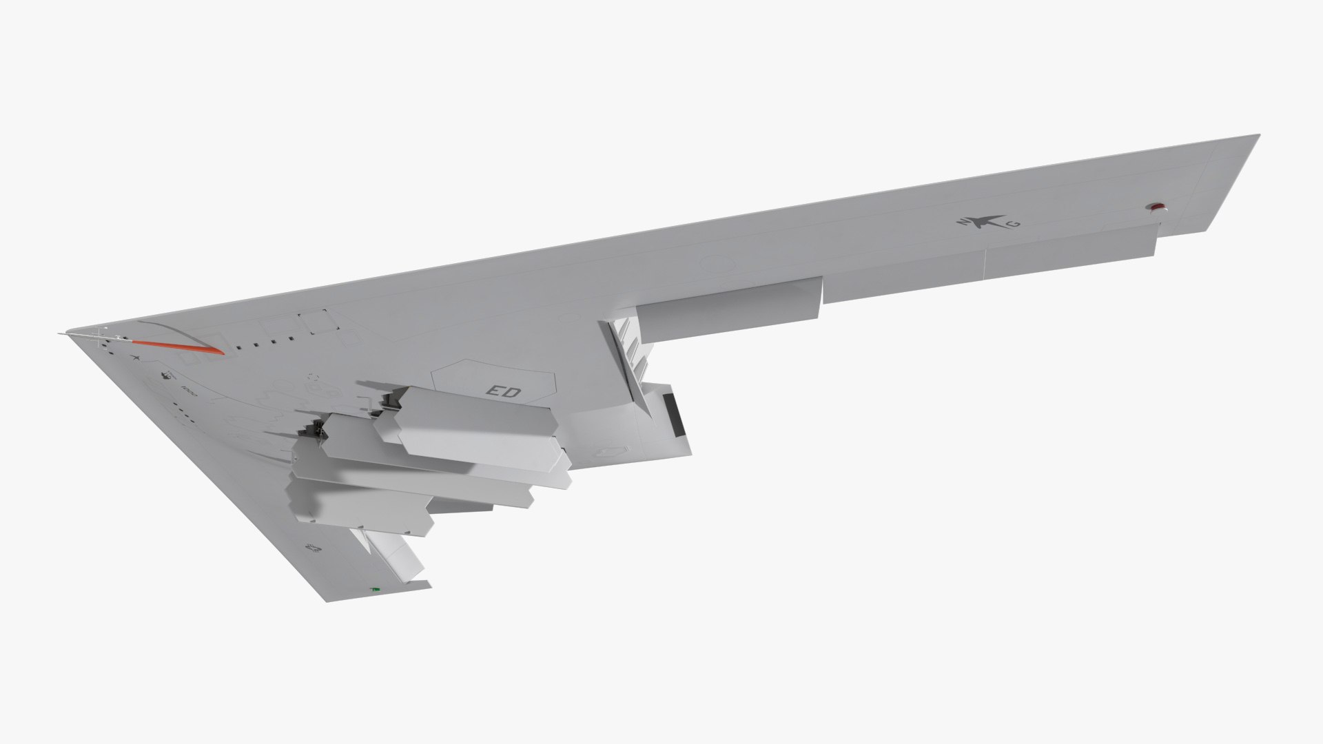 Strategic B-21 Raider Jet White Rigged for Cinema 4D 3D model preview