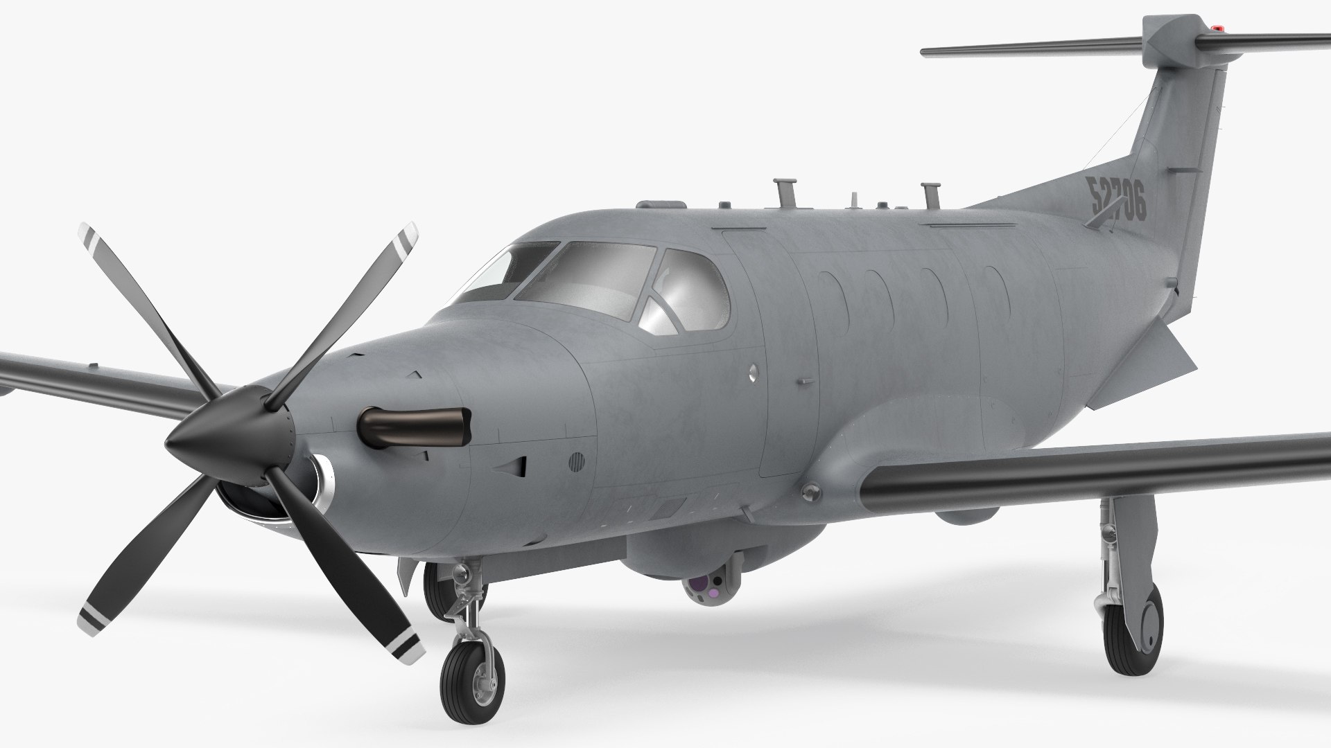 Pilatus U-28A USAF Aircraft Rigged 3D model preview