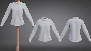 Womens Button-Up Dress Shirt