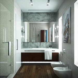 3d model scene bathroom interior