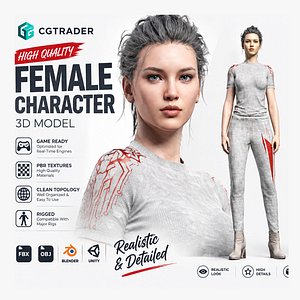 3D Realistic Beautiful Woman 3D Character