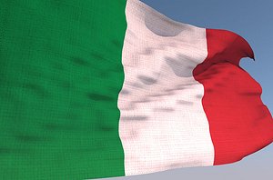3D italy waving flag animation
